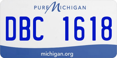 MI license plate DBC1618