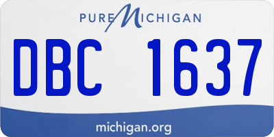 MI license plate DBC1637