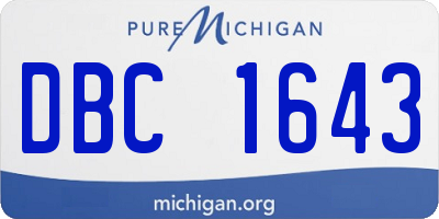 MI license plate DBC1643