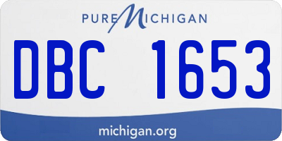 MI license plate DBC1653