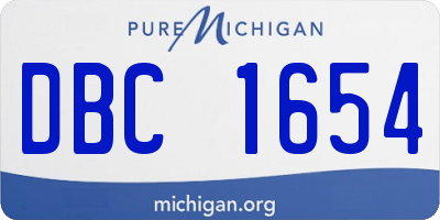 MI license plate DBC1654