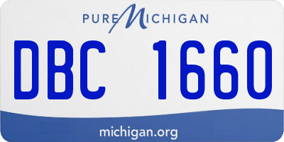 MI license plate DBC1660