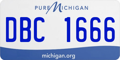MI license plate DBC1666