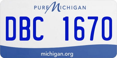 MI license plate DBC1670