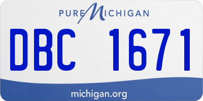 MI license plate DBC1671