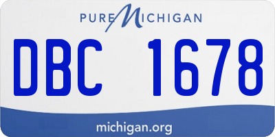 MI license plate DBC1678