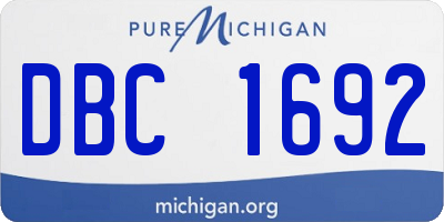 MI license plate DBC1692