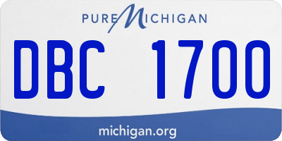 MI license plate DBC1700