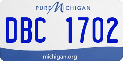 MI license plate DBC1702