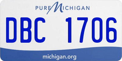 MI license plate DBC1706