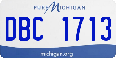 MI license plate DBC1713