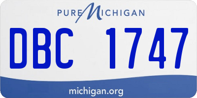 MI license plate DBC1747