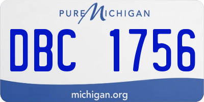 MI license plate DBC1756