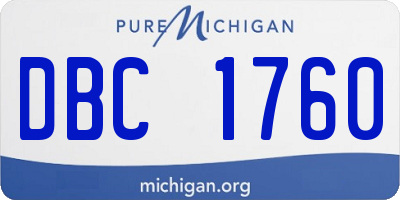 MI license plate DBC1760