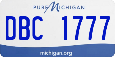 MI license plate DBC1777