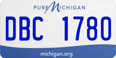 MI license plate DBC1780