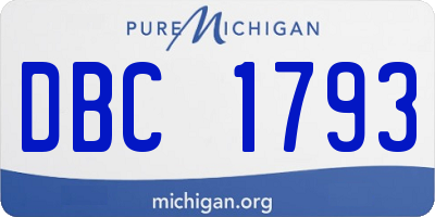MI license plate DBC1793