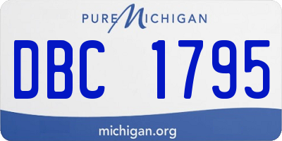 MI license plate DBC1795