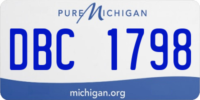 MI license plate DBC1798