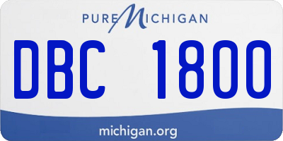 MI license plate DBC1800