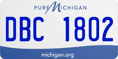 MI license plate DBC1802