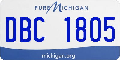 MI license plate DBC1805