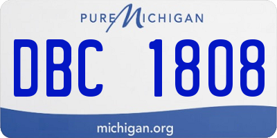MI license plate DBC1808