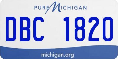 MI license plate DBC1820
