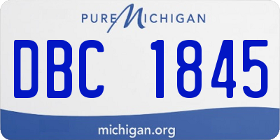 MI license plate DBC1845