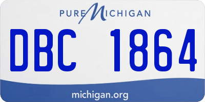 MI license plate DBC1864