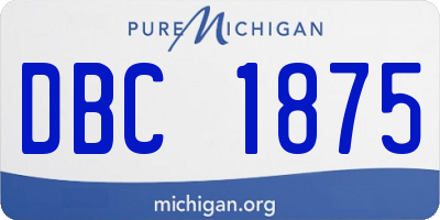 MI license plate DBC1875