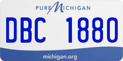 MI license plate DBC1880