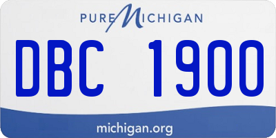 MI license plate DBC1900