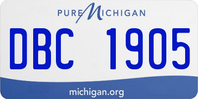 MI license plate DBC1905