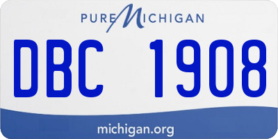 MI license plate DBC1908