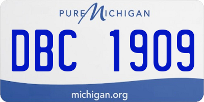 MI license plate DBC1909