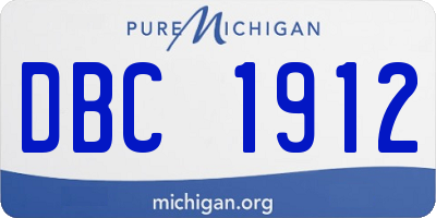 MI license plate DBC1912