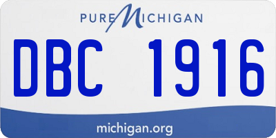 MI license plate DBC1916