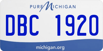 MI license plate DBC1920