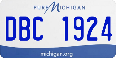 MI license plate DBC1924