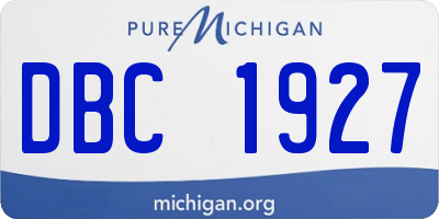 MI license plate DBC1927