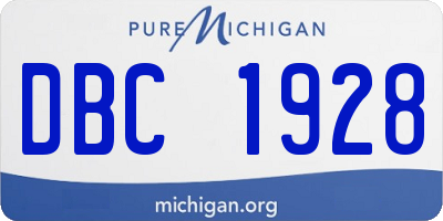 MI license plate DBC1928