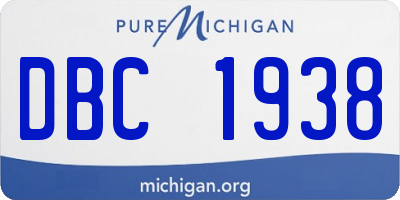 MI license plate DBC1938