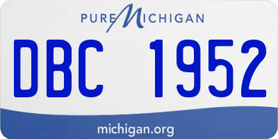 MI license plate DBC1952