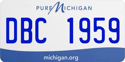 MI license plate DBC1959