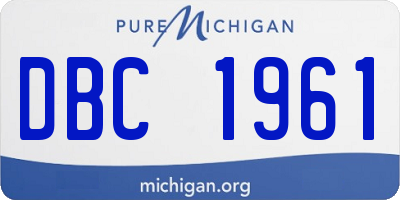 MI license plate DBC1961