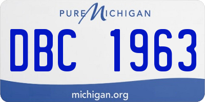 MI license plate DBC1963