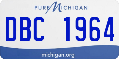 MI license plate DBC1964