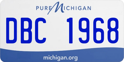 MI license plate DBC1968