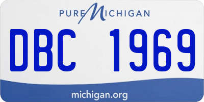 MI license plate DBC1969